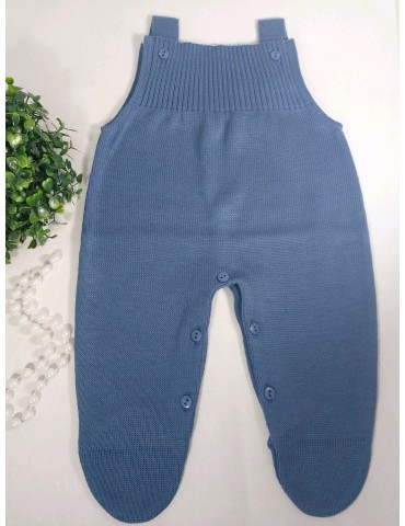 Jardineira linha neutro azul jeans s/ body