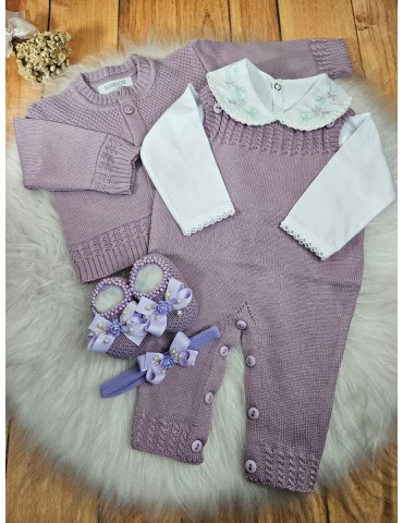 Conjunto trico linha luxo bolero 5 peças lilás 